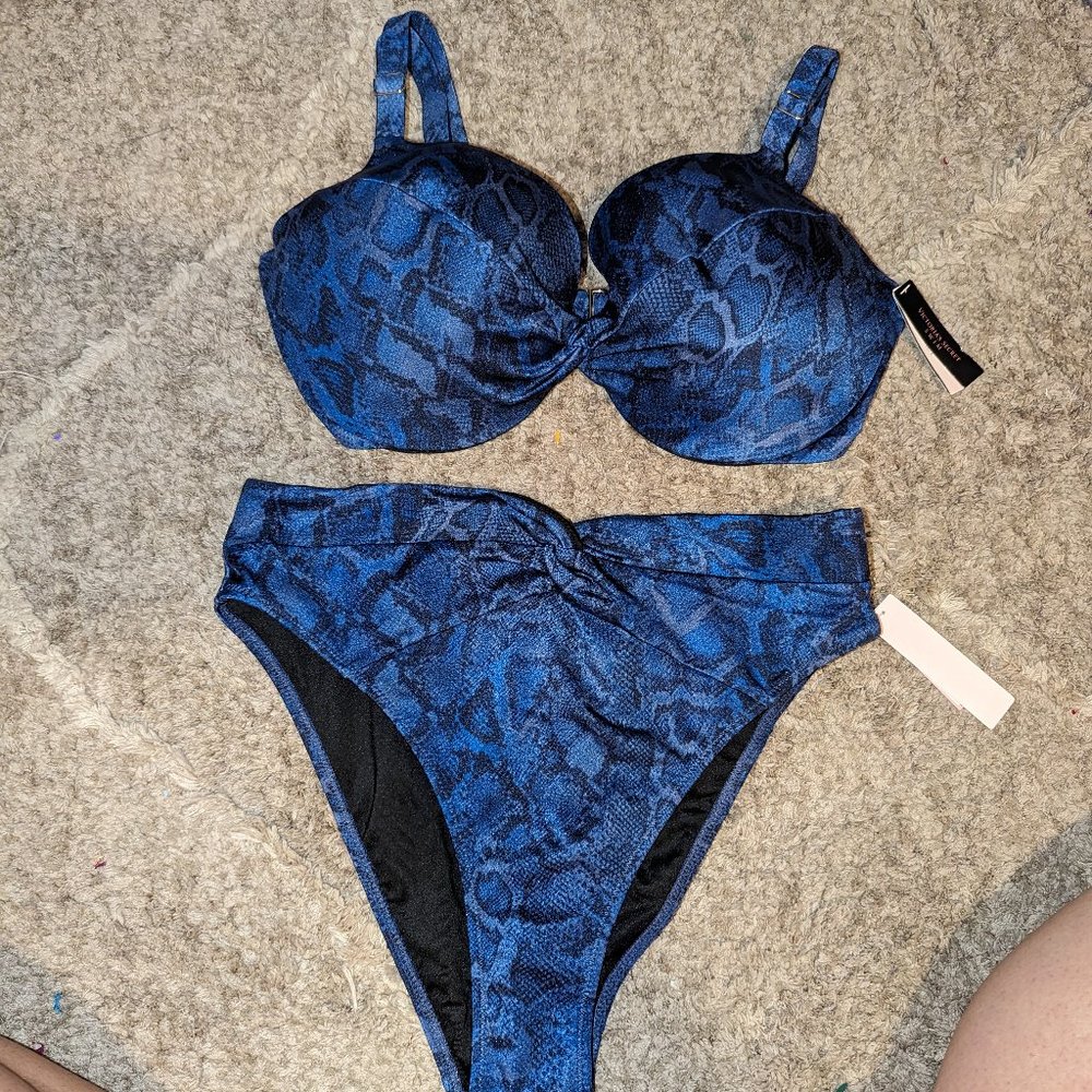 Victoria's Secret Bikini Push Up 36DD & High-Waist Knot Bottom-M